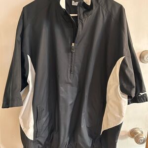 Slazenger Mens Golf 1/2 Zip Pullover  Wind/ Water  Resistant Black White SZ XL